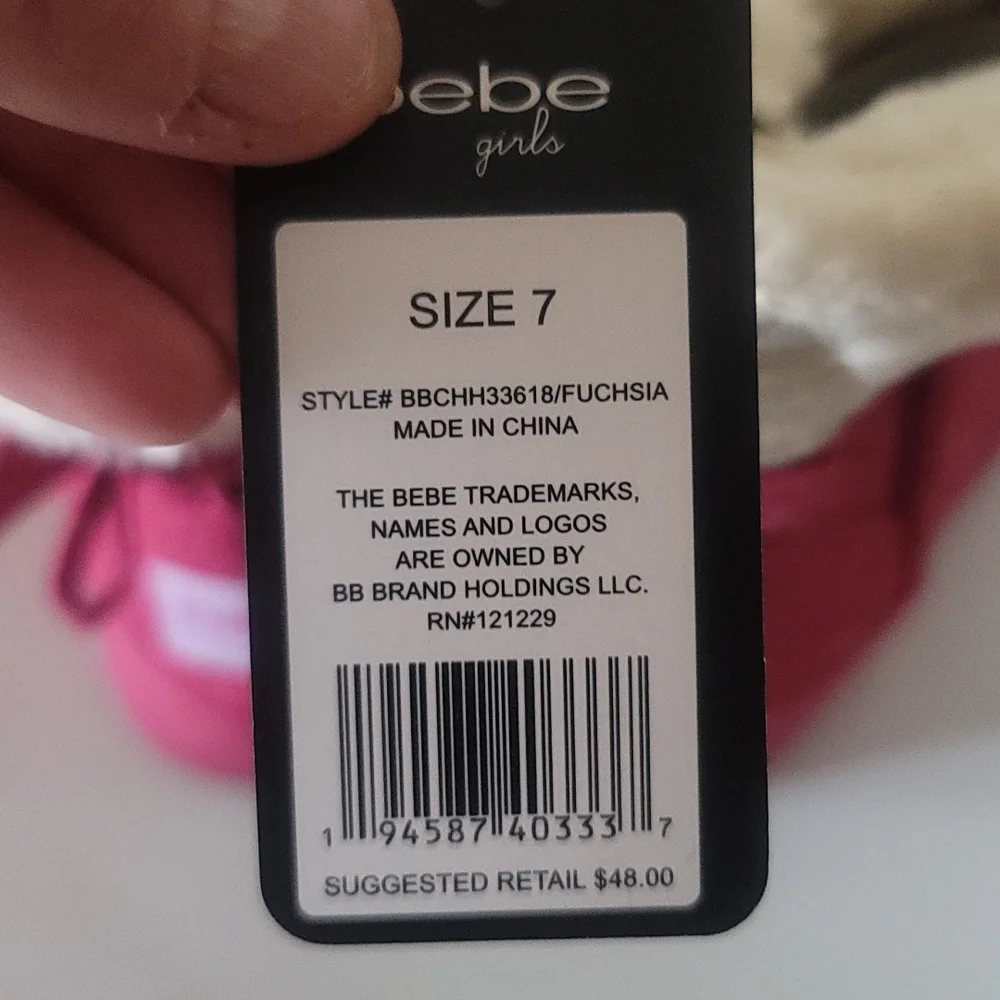 BEBE GIRLS BRIGHT PINK FAUX FUR BOOTS: NWT: TODDLER 7